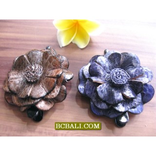 Leather Hair Clips Accessories Flowers Tropical 